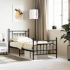 VidaXL Metal Bed Frame with Headboard-Footboard Black 80x200 Cm 353546