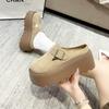 Height-increasing Platform Bag Head Half Slippers Women's Outer Wear 2025 New Spring Small Man One-pedal Birkenmuller Shoes