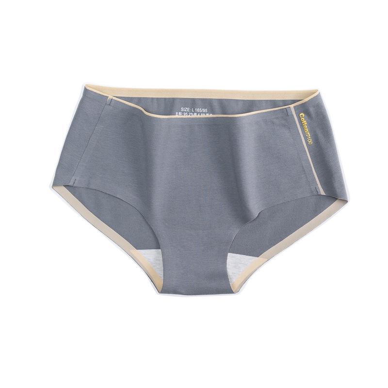 Женские хлопковые трусы средней посадки с антибактериальным эффектом, бесшовные, милые, однотонные трусики-треугольники