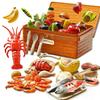 Kids Cutting Food Pretend Kitchen Toys Simulated Seafood Disassembly Crab/Tuna/Turkey Set Educational Role Play Gift Girls Toys