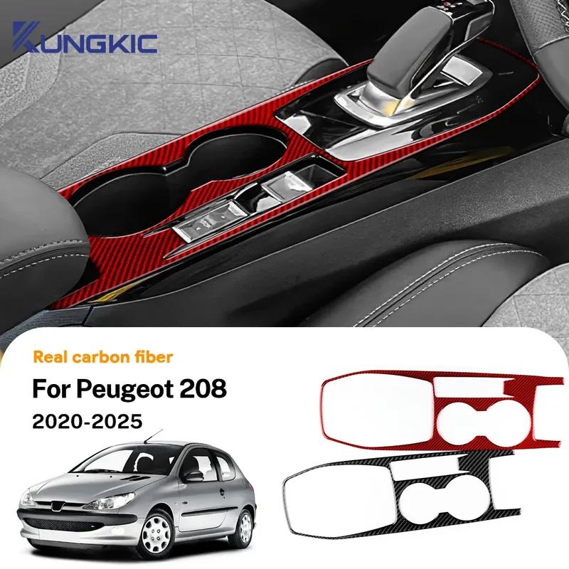 Для Peugeot 208     2024 2025 Настоящая Мягкая Карбоновая Наклейка Панель Отделки Рычага Переключения Передач Автомобиля LHD RHD Ручная Автоматическая