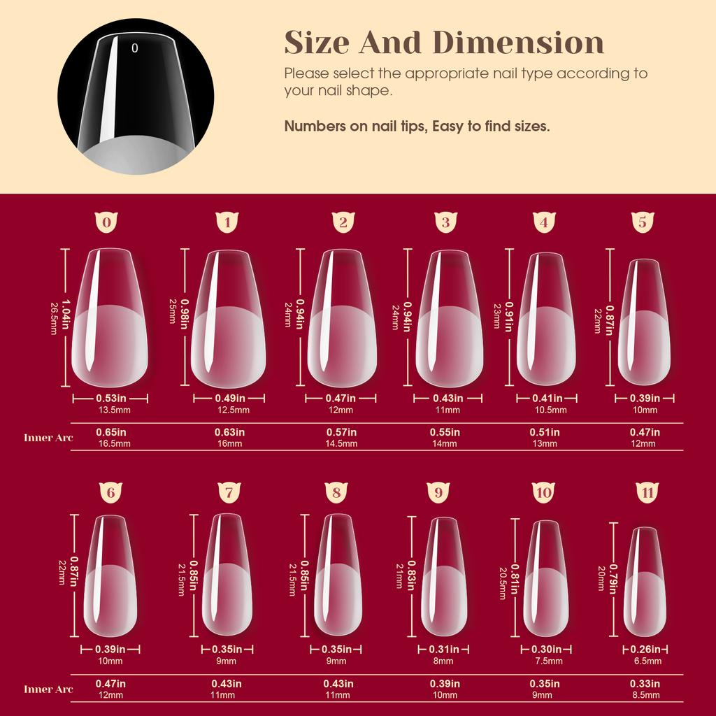 264 шт., полуматовые длинные накладные ногти, матовое покрытие, накладные ногти, УФ-гель, наращивание ногтей, инструмент для дизайна ногтей