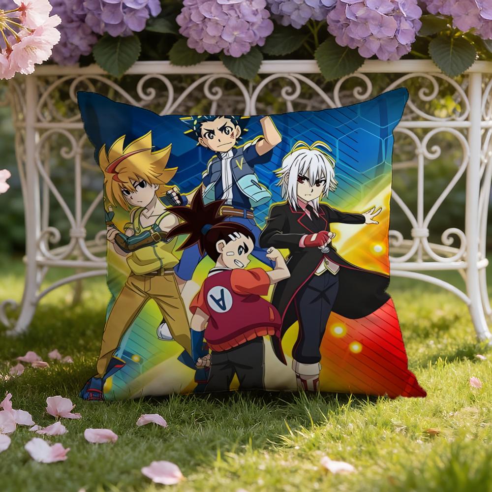 Anime B-Beyblade Cartoon Cushion Cover Home & Car Dual-Scene Pillow Cover: Reversible for Premium Comfort