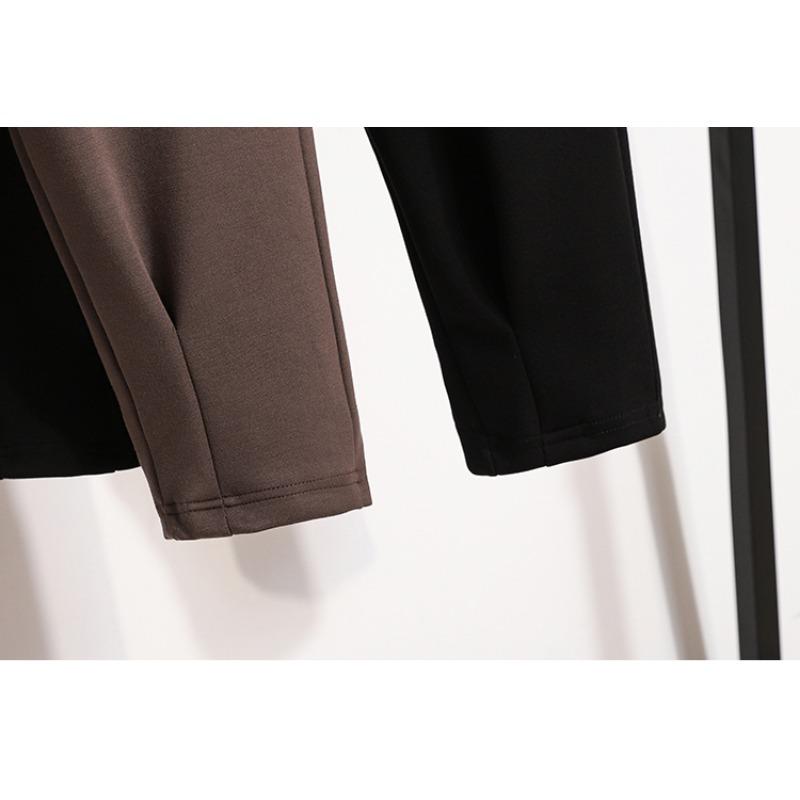 Dimanaf Большие размеры длинные брюки женские хлопковые брюки большого размера эластичные на талии шаровары повседневные свободные осень 2025