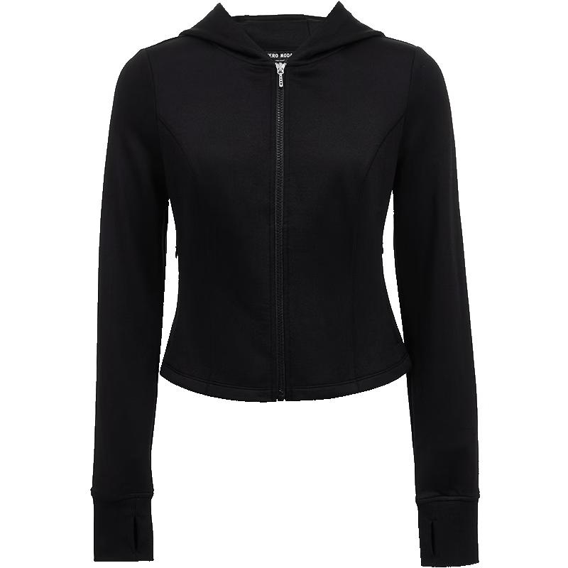Veromoda Женская короткая куртка из тонкого флиса с капюшоном и длинным рукавом