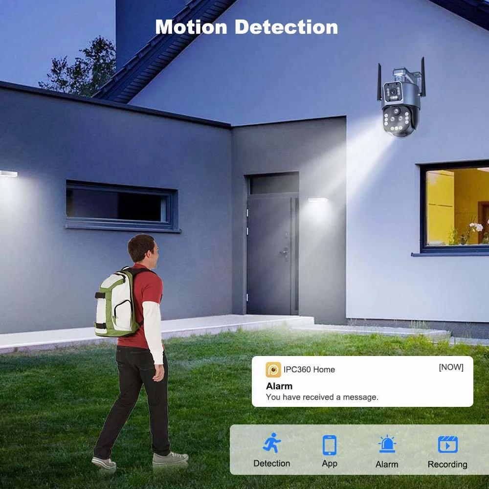 2024 8K 16MP WiFi IP камера 20X Zoom PTZ наружная беспроводная камера безопасности Четырехобъективная камера видеонаблюдения 4K камеры видеонаблюдения Умный дом