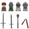 Medieval Castle Sci-Fi War Infantry Knight Tribal Warrior Eagle Warrior Building Block Accessories Head Weapon Kid Toys N801-804