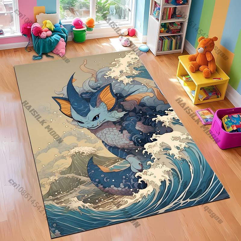 1PC Japanese Anime Pokemon Card Retro Charizard Area Carpet Living Room Bedroom Entrance Door Decor Mats, Rug Next Day Shipping