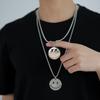 Вращающееся ожерелье со смайликом, круглая марка, мужской тренд, кулон в стиле холодного ветра, женские хип-хоп аксессуары, кулон из титановой стали