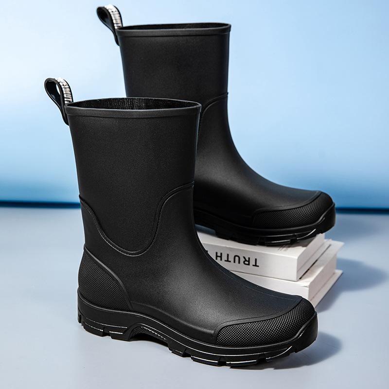 Rain Boots Outdoor Simple Restraint Casual Men and Women Water Shoes Rain Boots Non-slip Waterproof Rainy Day Waterproof Boots