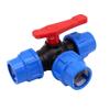 Irrigation PE Pipe Faucet Diverter 20/25/32/40/50mm Water Pipe Fittings 3-Way Ball Valve  Household