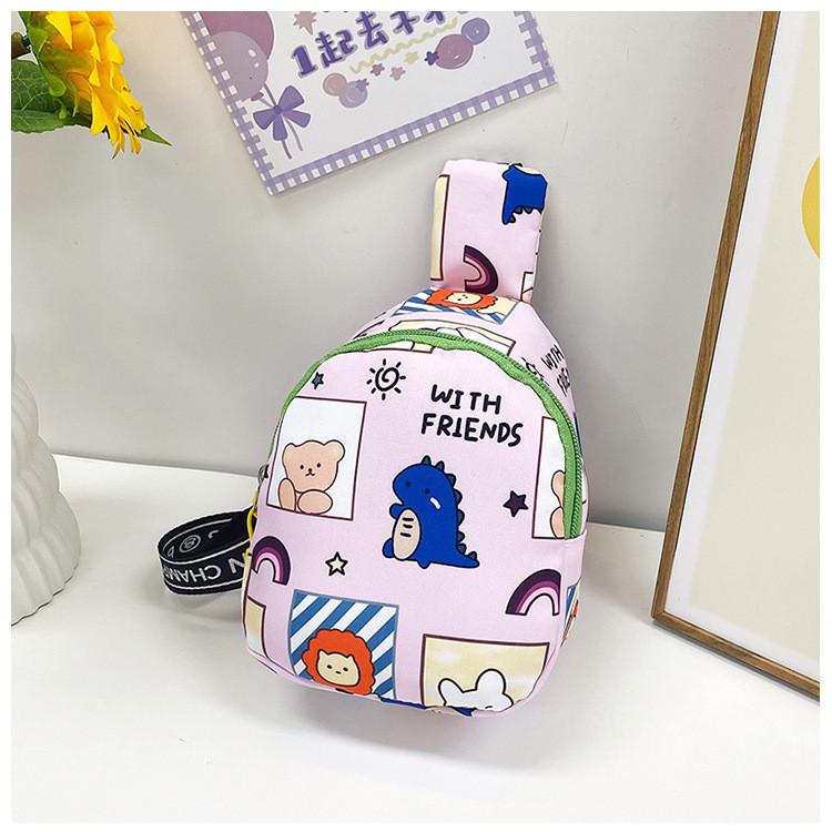 Adorable Cartoon Kids Chest Bag For Boys And Girls Lightweight Nylon School Bag