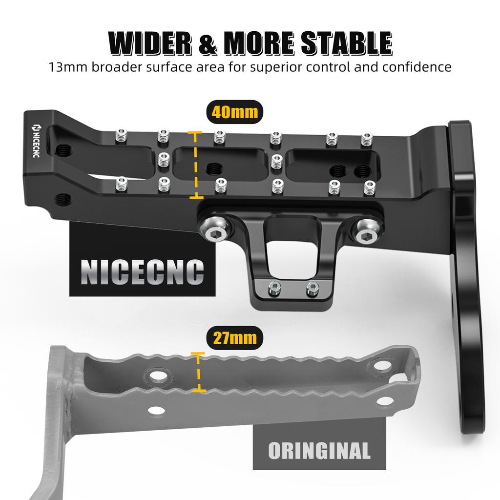 NICECNC Extended Wider Foot Pegs & kickstarter Starter Lever For Yamaha Banshee 350 1987-2006 Replaces 2GU-15620-01-00 Aluminum