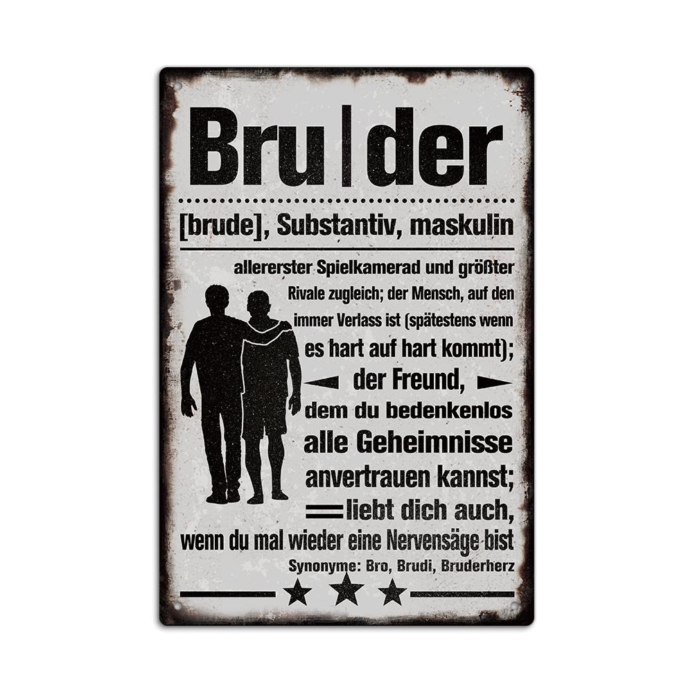 Putuo Decor 1pc Art German Vintage Metal Sign, 7.9x11.8Inches,Wall Art Decor for Home Farmhouse Living Room Shop Club, Fun Gifts