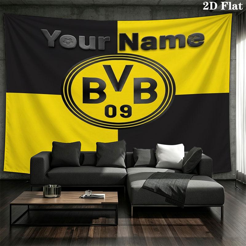 Borussia Custom Name Wall Tapestry Aesthetic Wall Hanging Printed Fabric Blanket Decorative Tapestries for Bedroom Living Room Home Decor