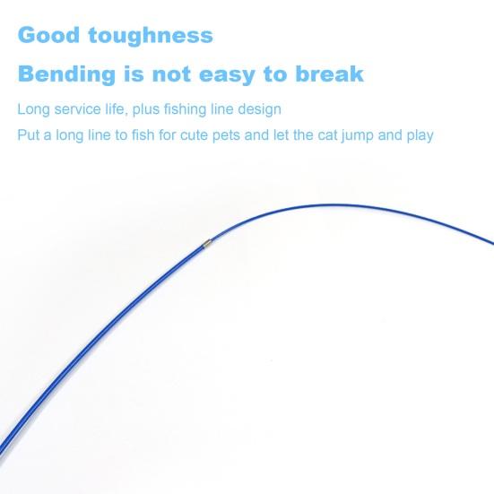 Палочка для дразнения кошек, трехсекционная телескопическая палочка, интерактивная игрушка-ловец котят, устойчивая к царапинам и укусам, синяя, сменная