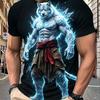 Мужская мода 3D-печать Мужская футболка Круглый вырез Короткий рукав Модный уличный стиль