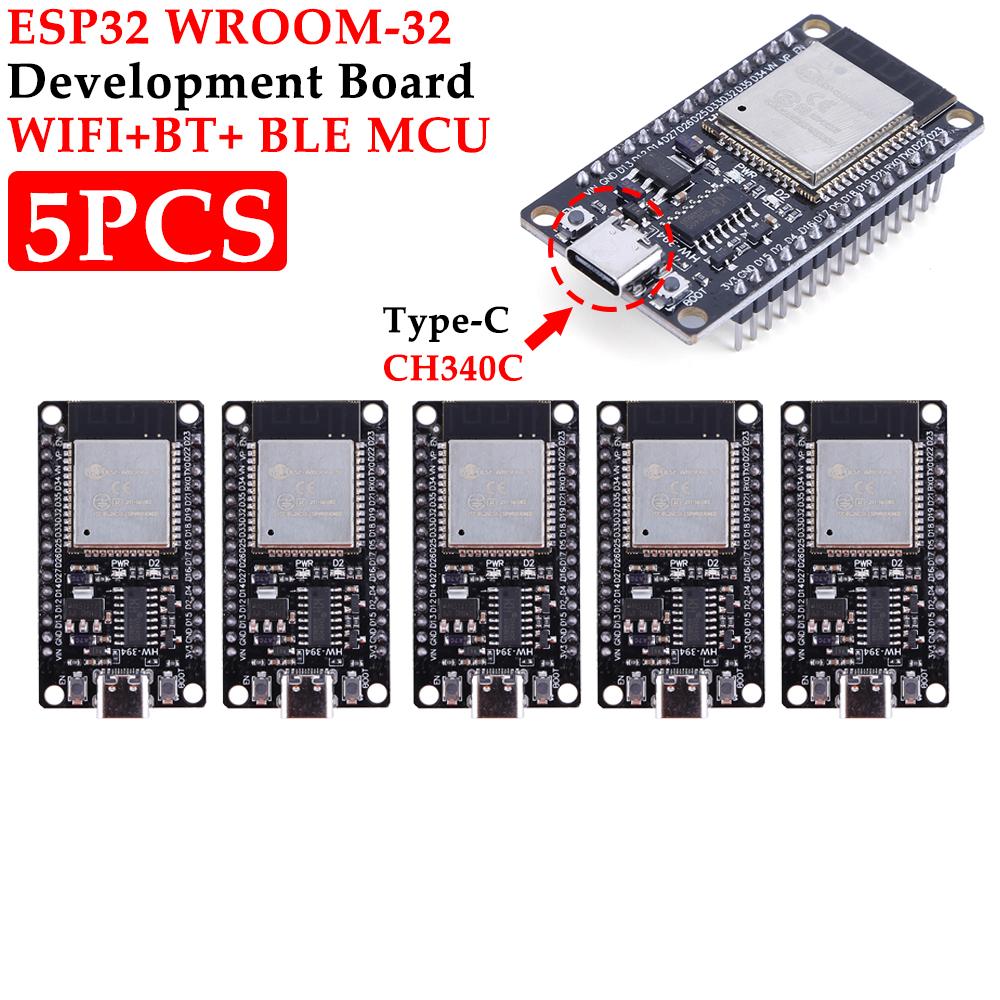 Плата разработки ESP32 WROOM-32 USB CP2102/ TYPE-C CH340C WiFi+Bluetooth Сверхнизкое энергопотребление Двухъядерный беспроводной модуль