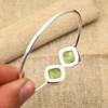 Lovely Green Amethyst Gemstone Handmade Jewelry 925 Sterling Silver Cuff Bangle For Women