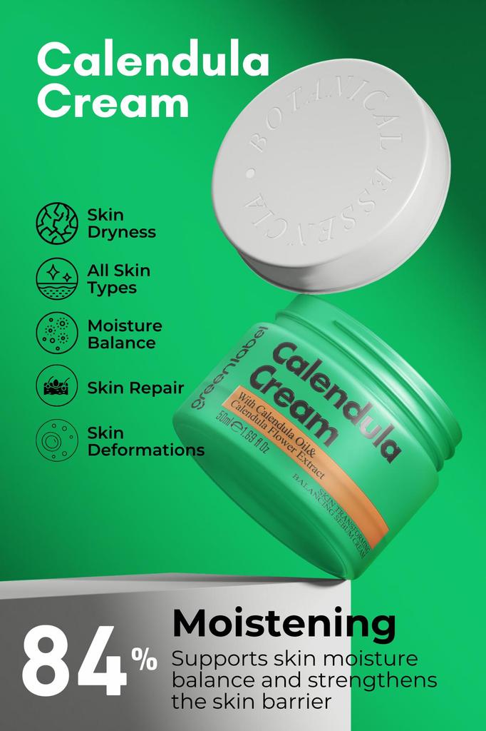 Greenlabel Интенсивный увлажняющий крем для кожи с экстрактом масла календулы, 50 мл.