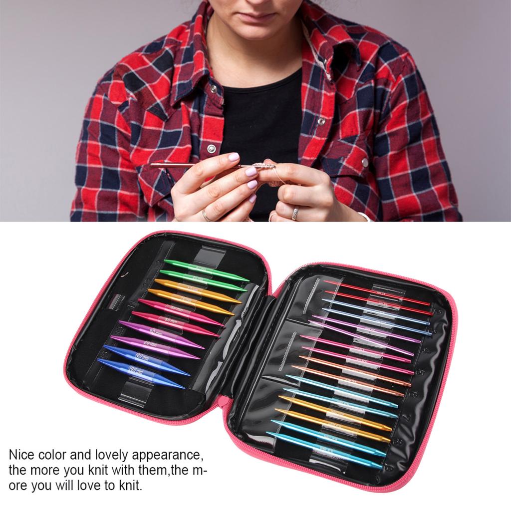 Interchangeable Needles Set Colorful Aluminum Circular Knitting Needles Ring Set for DIY Craft