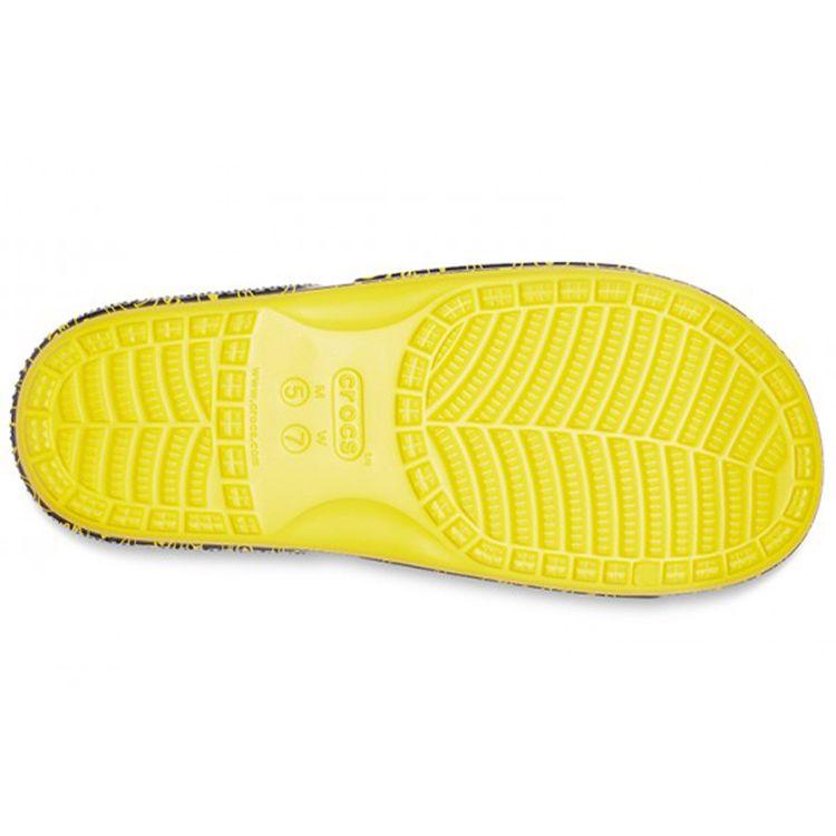 Crocs Smiley X Классическая коллаборация Полный принт Смайлик Цветовой блок Трендовые спортивные клоги Унисекс Клоги Желтый Черный 207123-7B3