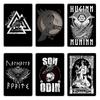 Odin Raven Viking Valknut Odins Raven Valknut Wodan Viking Nordic Metal Create Mural Design Plaques Bar Cave Tin Sign Poster