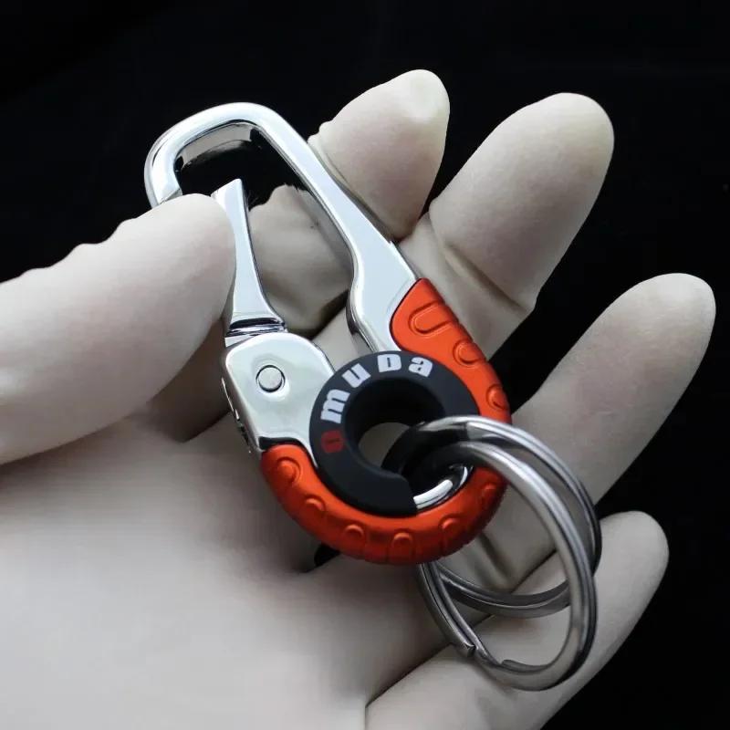 Прочный брелок с пряжкой из нержавеющей стали, уличный карабин, инструмент для скалолазания, двойное кольцо, автомобильный брелок для рыбалки