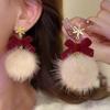 Zinc Alloy Stud Earrings Red Color Tassel Earrings Fashion Bowknot Earrings  Jewelry