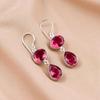 Pink Tourmaline Gemstone 925 Sterling Silver Jewelry Handcrafted Earrings 1.88" EE-73-10