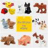 Children's Large Particle Building Block Animal Set – Includes Puppy, Kitten, Insects, and Poultry for Assembled Scene Creation.