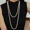 Luxury French Imitation Pearl Sweater Chain Clavicle Chain Korean Style Long Necklace Women Choker