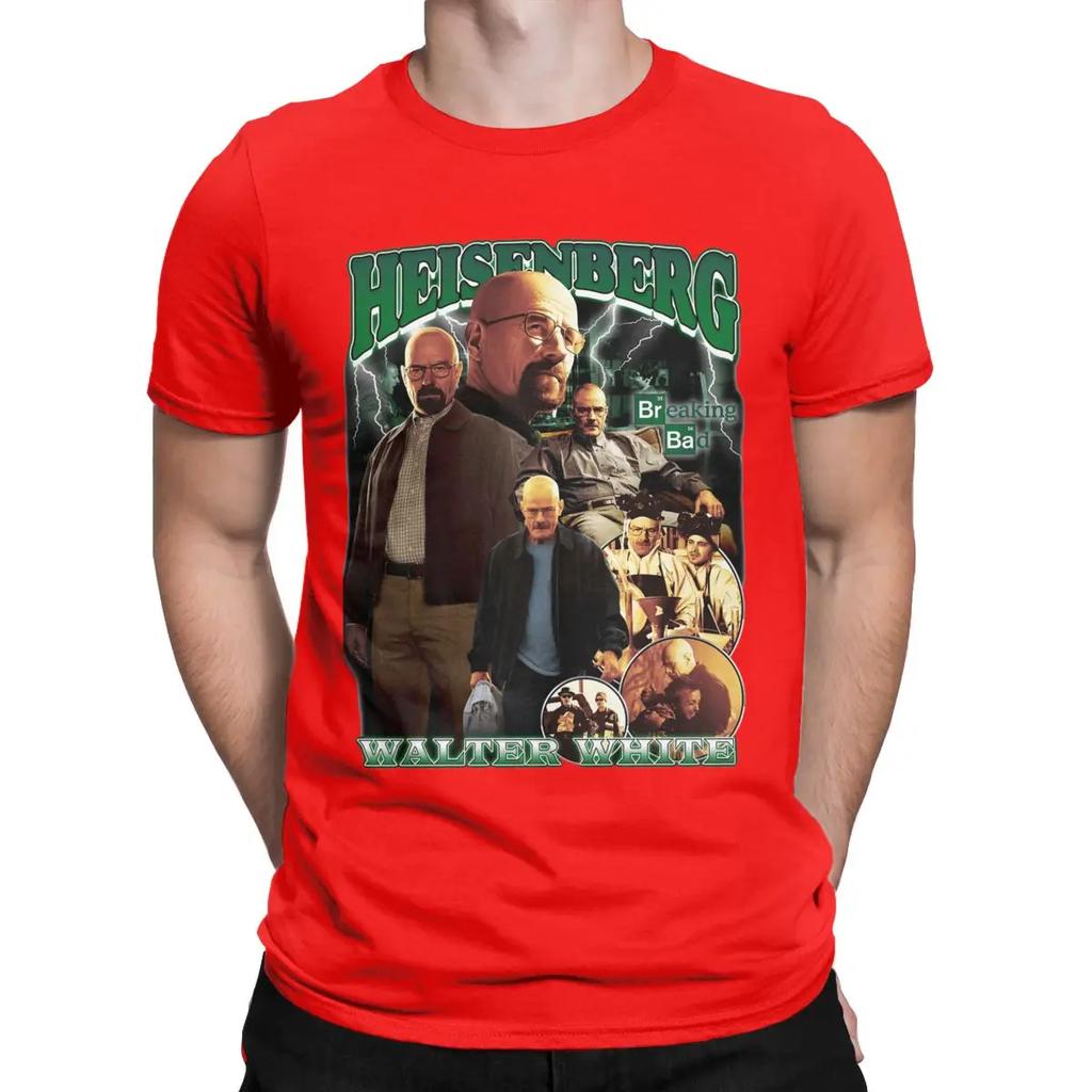 Heinsenberg Walter White Vintage T-Shirt Men Breaking Bad Novelty Cotton Tees O Neck Short Sleeve T Shirts Printing Clothing