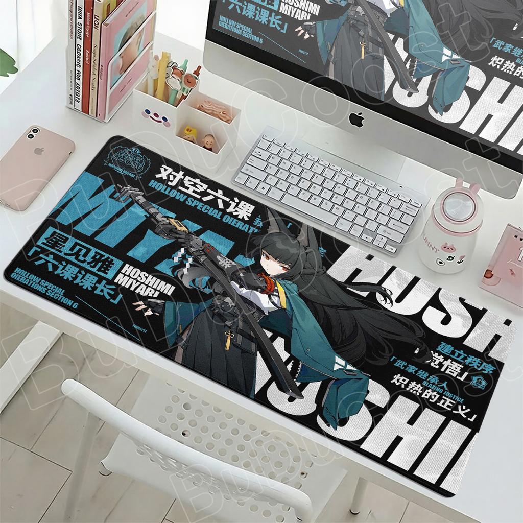 Игровой коврик для мыши Zenless Zone Zero 90x40 см Компьютерный игровой коврик для клавиатуры Милый HD Аниме Коврик для мыши Hoshimi Miyabi Нескользящий офисный коврик для стола
