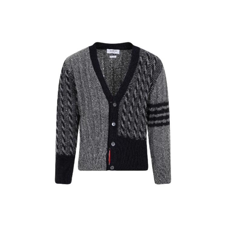 THOM BROWNE 4-Bar Stripe Detailed Cardigan MKC486F-Y1506-035