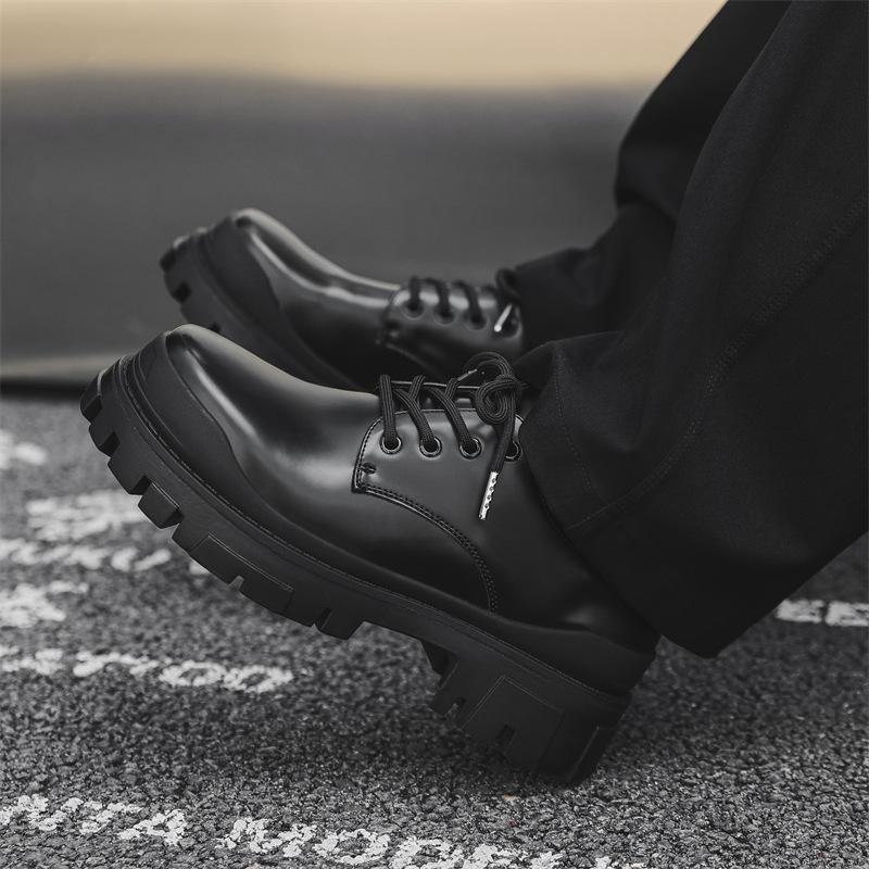 2024 новые мужские туфли трендовые кожаные туфли с большой головкой низкие туфли Martin универсальные повседневные кожаные туфли на платформе 59015-K