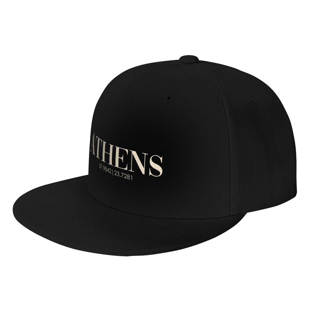 Fashion CITY OF ATHENS latitude longitude Flat Brim Sun Hat American Street Style Cap FeUnisex