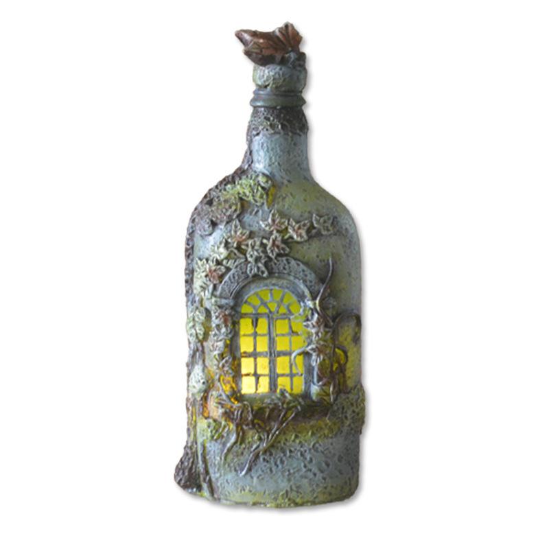 Mysterious Ghost Castle Forest Glowing Creative Wine Bottle Home Gardening Ornaments Resin Crafts