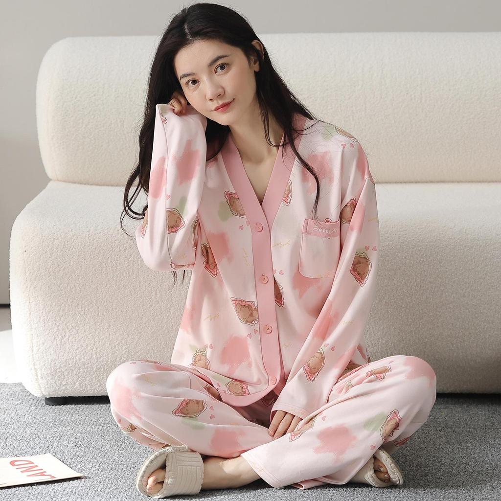 Женская пижама из 100% хлопка с длинным рукавом, 2025: Идеально для осени, зимы и весны, можно носить на улице, домашняя одежда из 100% хлопка в стиле кимоно