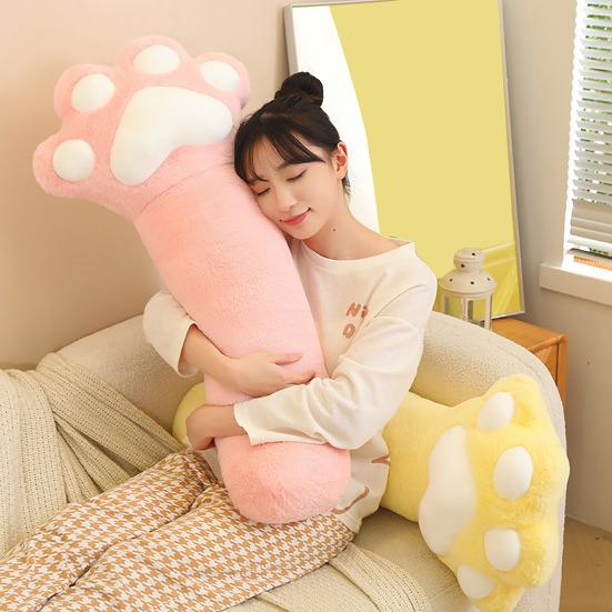 Leg Pillow for Side Sleepers Long Cat Paw Pillow Elastic Fully Filling