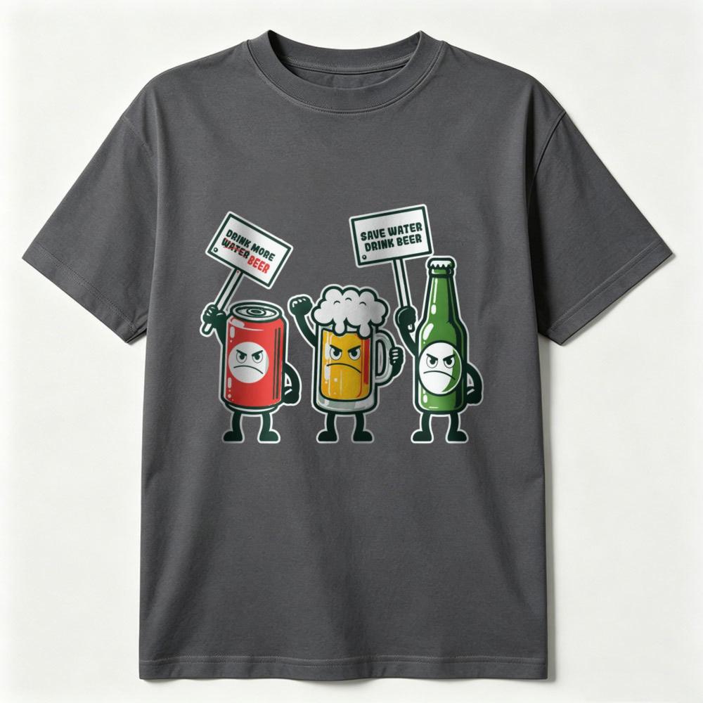 Funny Beer Drinking Tshirt Save Water Drink Beer Humorous Lover Gift Tee Oktoberfest Novelty Top Casual Cotton Unisex Adult