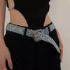 Korean Style Metal Buckle Belts Y2k Vintage Wide Belt Personality Retro Jeans Belt  Women