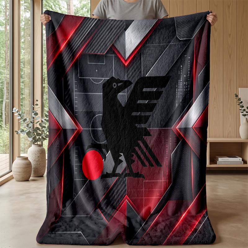 Japan Football Printed Flannel Blanket Skin Friendly Warm Decorative Throw for Indoor Couch Bed Daily Use