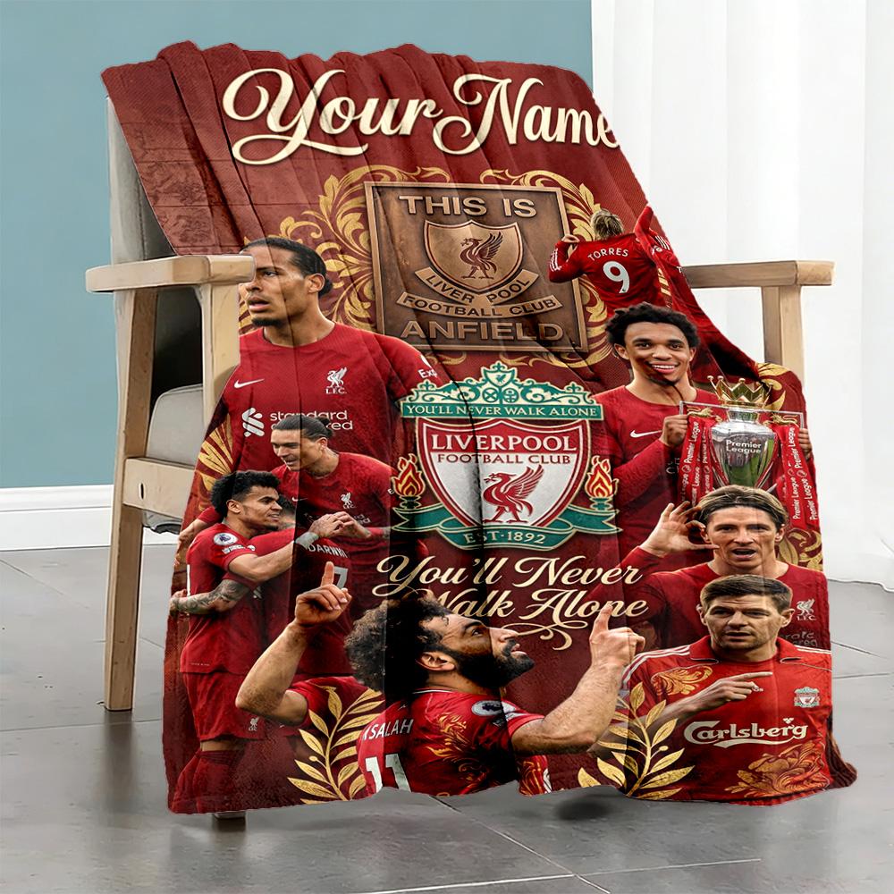 Liverpool Fc Customize Your Name Blanket Cozy Customizable Blanket Soft Warm Cozy Versatile For Living Room Office Office Chair Home Decor
