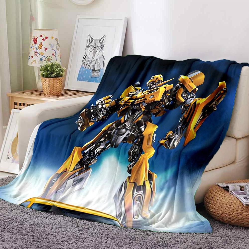Transformers Bumblebee'S Power Flannel Blanket Super Soft Warm Cozy Blanket For Sofa Bed Office Travel Allseason Home Decor Gift