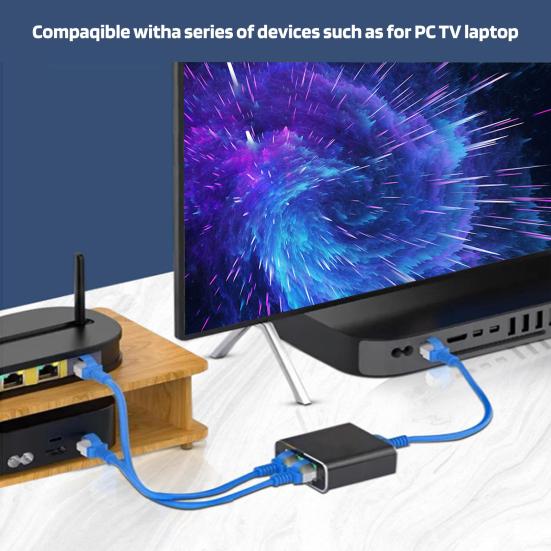 Ethernet-сплиттер Высокоскоростной сетевой распределитель 100 Мбит/с Универсальный Plug-Play Gigabit Ethernet-сплиттер LAN-сплиттер с USB