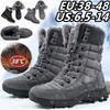 Winter Boots for Men Outdoor Warm Fleece Lined Waterproof High Top Fur Boots Non Slip Snow Boots Hiking Boots Pig Skin Camping Plus Size Work Boots