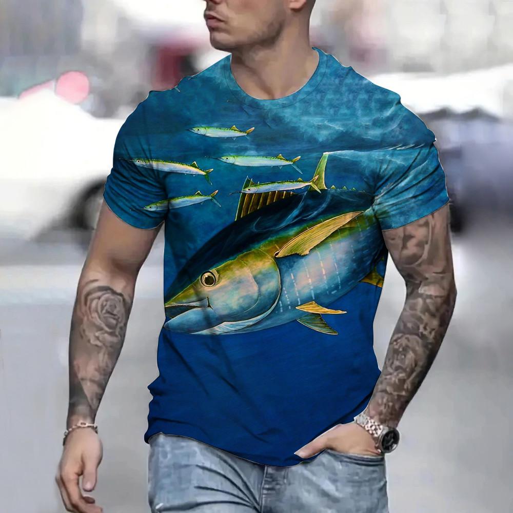 2025 Casual Loose Men's Short-sleeve T-shirt Summer Fishing Clothing T-shirt