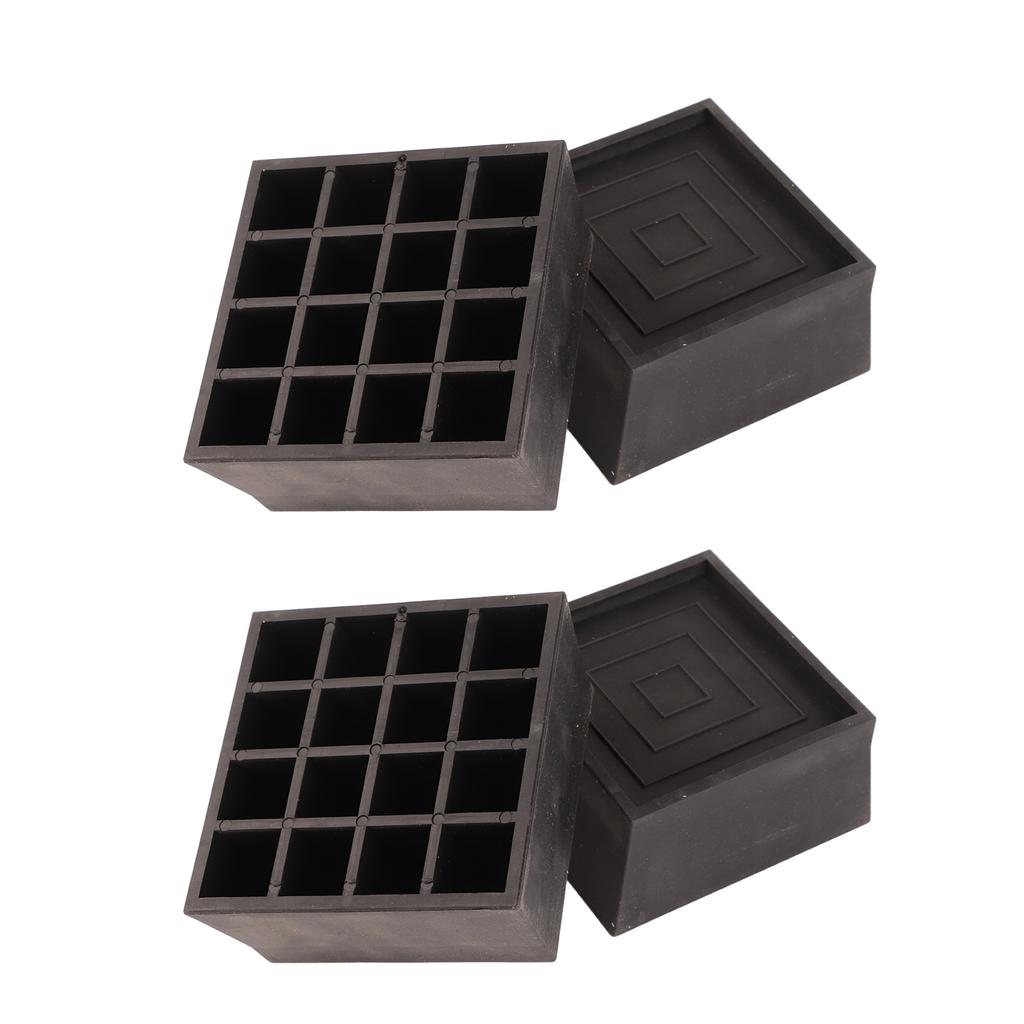 Подставка для мебели 2 дюйма, штабелируемая, ТПУ, квадратная, для стола, сверхпрочная, водонепроницаемая, противоскользящая, черная, увеличивающая высоту, для кровати