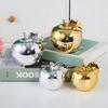 1PC Ceramic Silver Apple Figurines Home Office Desktop Decor Gold Plated Ceramic Apple Fruits Statue Ornaments